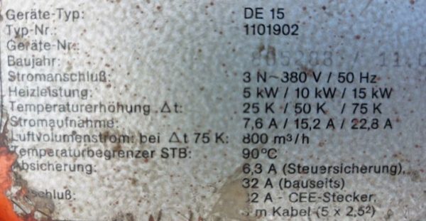 Elektroheizgerät HEYLO DE 15 – Bild 2